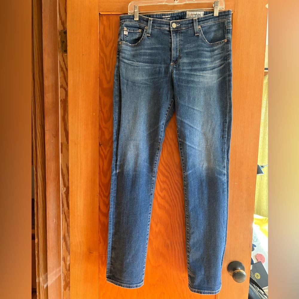 AG Adriano Goldschmied Women's Blue Straight Leg Jeans: The Harper
